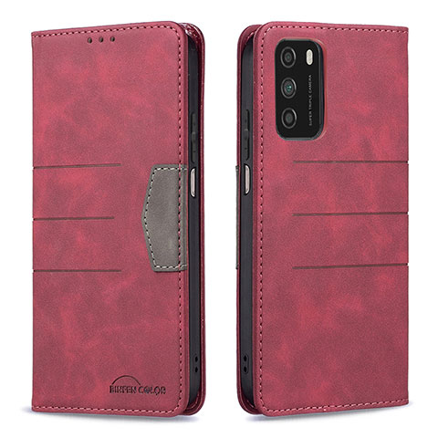 Coque Portefeuille Livre Cuir Etui Clapet B02F pour Xiaomi Poco M3 Rouge