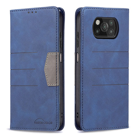 Coque Portefeuille Livre Cuir Etui Clapet B02F pour Xiaomi Poco X3 Pro Bleu