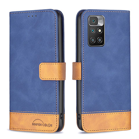 Coque Portefeuille Livre Cuir Etui Clapet B02F pour Xiaomi Redmi 10 (2022) Bleu