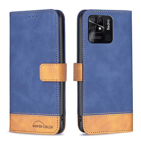 Coque Portefeuille Livre Cuir Etui Clapet B02F pour Xiaomi Redmi 10 Power Bleu