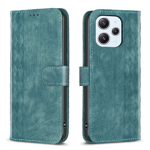 Coque Portefeuille Livre Cuir Etui Clapet B02F pour Xiaomi Redmi 12 4G Vert