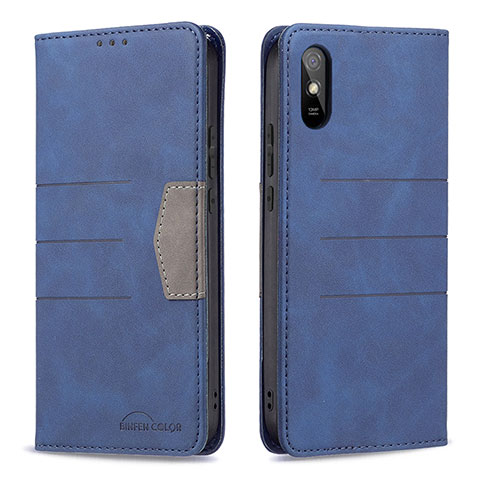 Coque Portefeuille Livre Cuir Etui Clapet B02F pour Xiaomi Redmi 9i Bleu