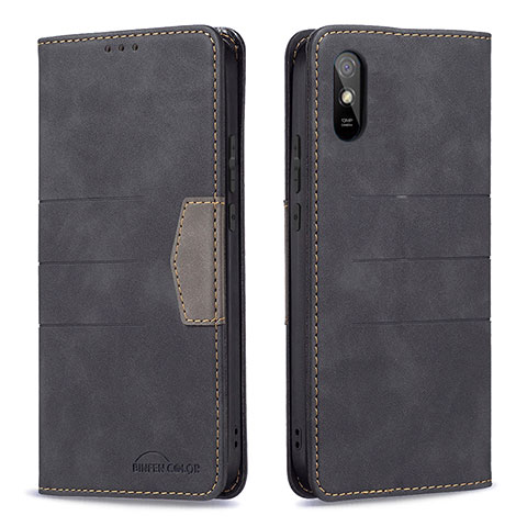 Coque Portefeuille Livre Cuir Etui Clapet B02F pour Xiaomi Redmi 9i Noir