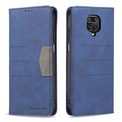 Coque Portefeuille Livre Cuir Etui Clapet B02F pour Xiaomi Redmi Note 9 Pro Max Bleu