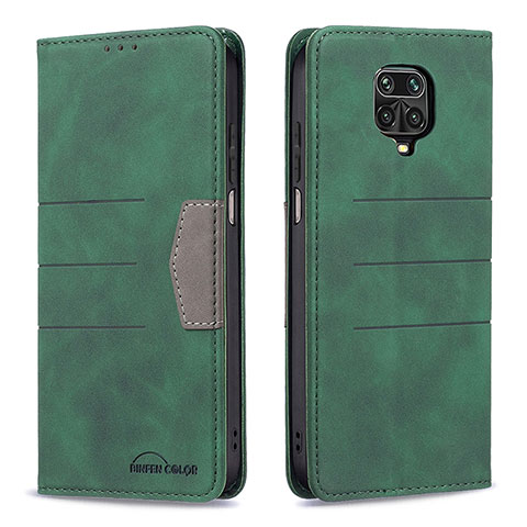 Coque Portefeuille Livre Cuir Etui Clapet B02F pour Xiaomi Redmi Note 9 Pro Vert