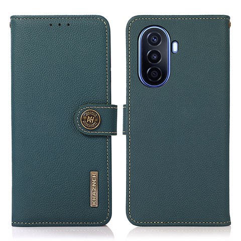 Coque Portefeuille Livre Cuir Etui Clapet B02H pour Huawei Enjoy 50 Vert