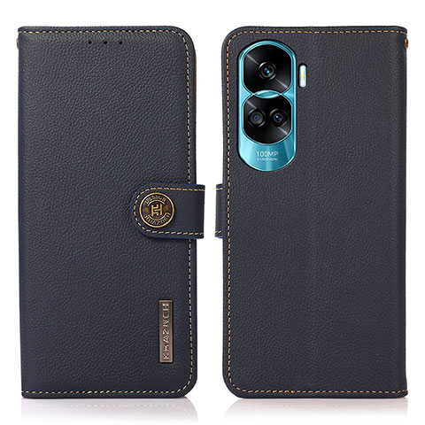 Coque Portefeuille Livre Cuir Etui Clapet B02H pour Huawei Honor 90 Lite 5G Bleu