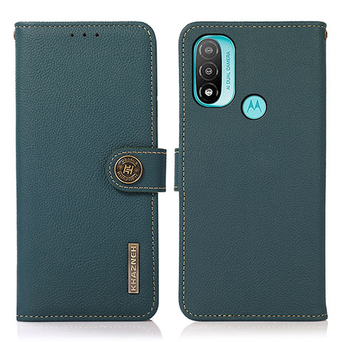 Coque Portefeuille Livre Cuir Etui Clapet B02H pour Motorola Moto E20 Vert