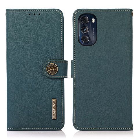 Coque Portefeuille Livre Cuir Etui Clapet B02H pour Motorola Moto G 5G (2022) Vert