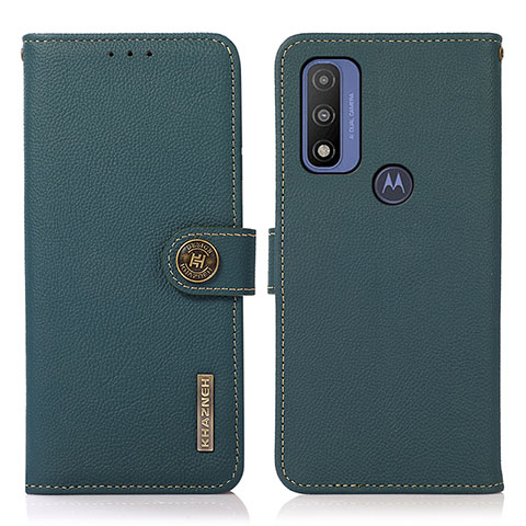 Coque Portefeuille Livre Cuir Etui Clapet B02H pour Motorola Moto G Pure Vert