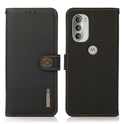 Coque Portefeuille Livre Cuir Etui Clapet B02H pour Motorola Moto G51 5G Noir