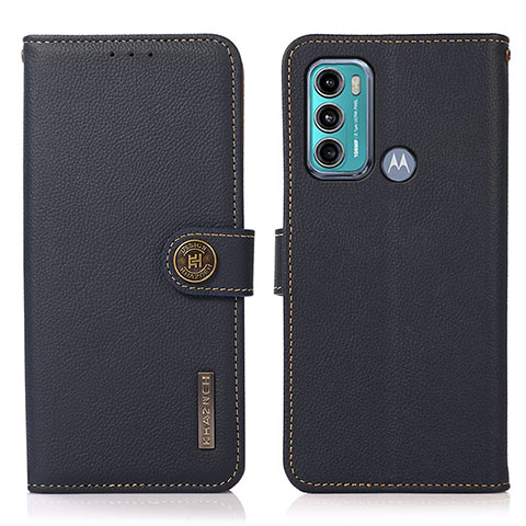 Coque Portefeuille Livre Cuir Etui Clapet B02H pour Motorola Moto G60 Bleu