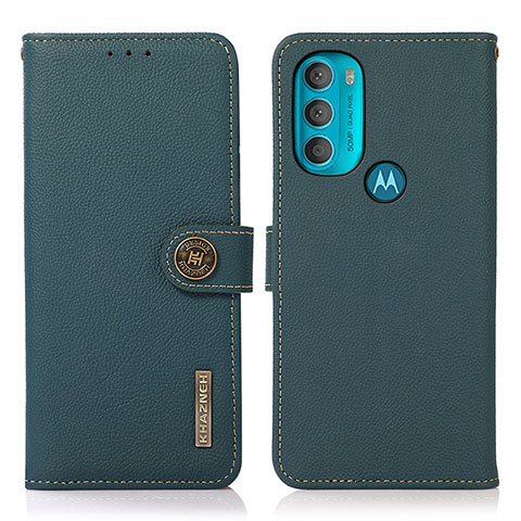 Coque Portefeuille Livre Cuir Etui Clapet B02H pour Motorola Moto G71 5G Vert