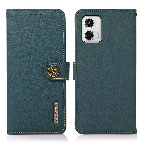 Coque Portefeuille Livre Cuir Etui Clapet B02H pour Motorola Moto G73 5G Vert