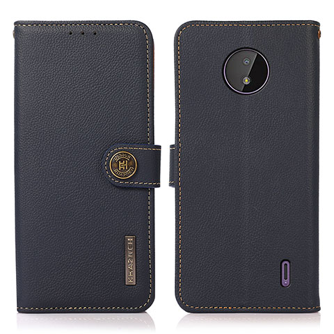 Coque Portefeuille Livre Cuir Etui Clapet B02H pour Nokia C10 Bleu