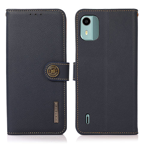 Coque Portefeuille Livre Cuir Etui Clapet B02H pour Nokia C12 Bleu