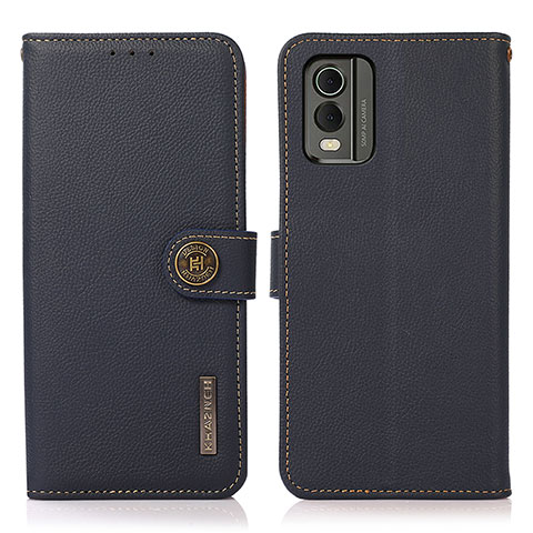 Coque Portefeuille Livre Cuir Etui Clapet B02H pour Nokia C32 Bleu