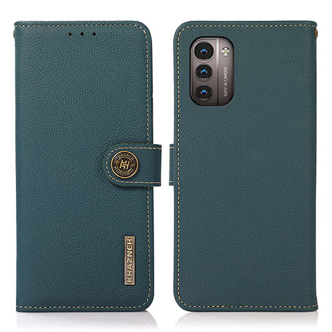 Coque Portefeuille Livre Cuir Etui Clapet B02H pour Nokia G11 Vert