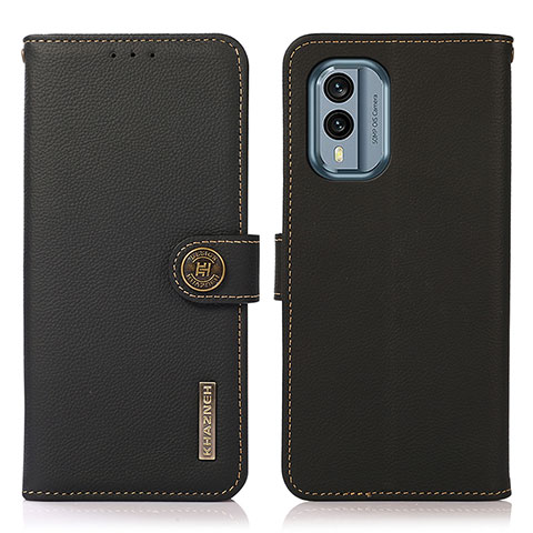 Coque Portefeuille Livre Cuir Etui Clapet B02H pour Nokia X30 5G Noir