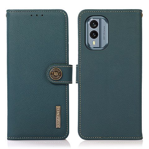 Coque Portefeuille Livre Cuir Etui Clapet B02H pour Nokia X30 5G Vert