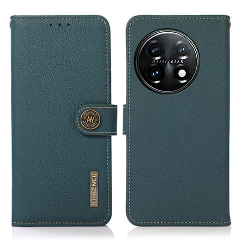 Coque Portefeuille Livre Cuir Etui Clapet B02H pour OnePlus 11 5G Vert