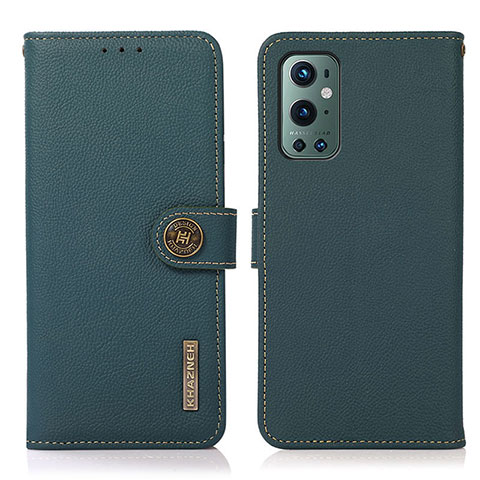 Coque Portefeuille Livre Cuir Etui Clapet B02H pour OnePlus 9 Pro 5G Vert