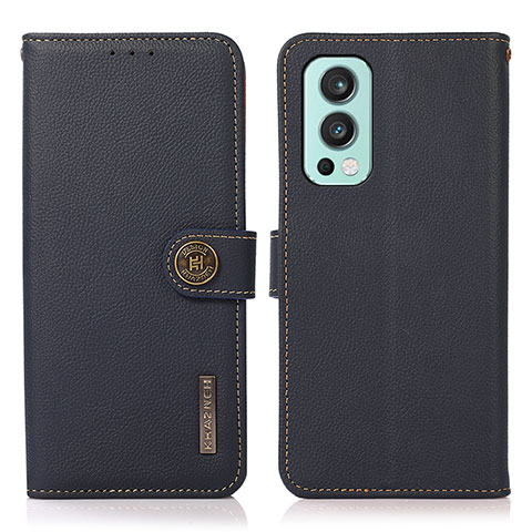 Coque Portefeuille Livre Cuir Etui Clapet B02H pour OnePlus Nord 2 5G Bleu