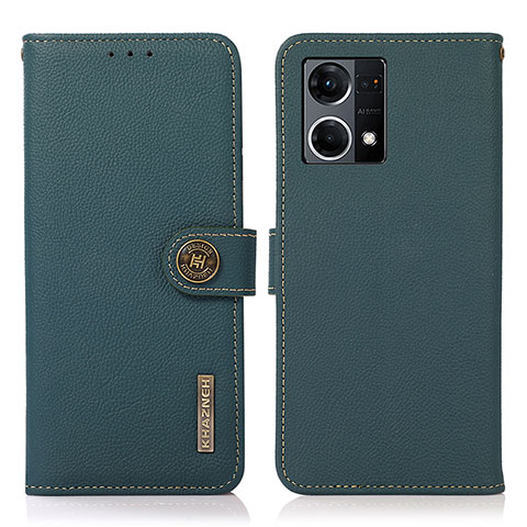 Coque Portefeuille Livre Cuir Etui Clapet B02H pour Oppo F21 Pro 4G Vert