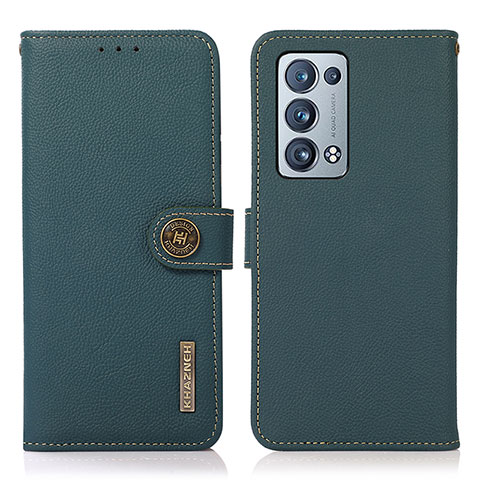 Coque Portefeuille Livre Cuir Etui Clapet B02H pour Oppo Reno6 Pro 5G Vert