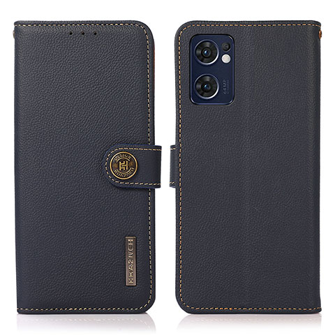 Coque Portefeuille Livre Cuir Etui Clapet B02H pour Oppo Reno7 5G Bleu