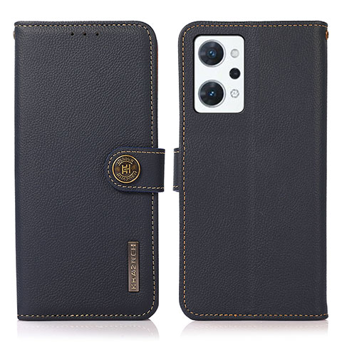 Coque Portefeuille Livre Cuir Etui Clapet B02H pour Oppo Reno7 A Bleu