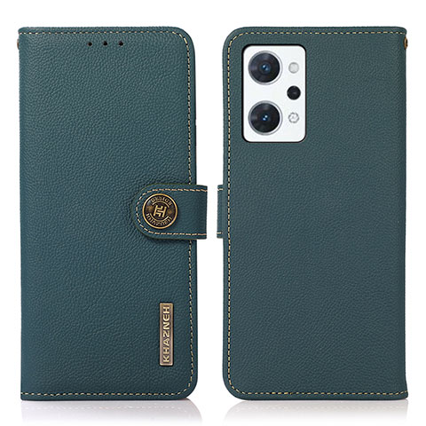 Coque Portefeuille Livre Cuir Etui Clapet B02H pour Oppo Reno7 A Vert