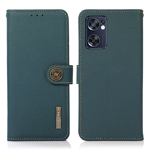 Coque Portefeuille Livre Cuir Etui Clapet B02H pour Oppo Reno7 SE 5G Vert