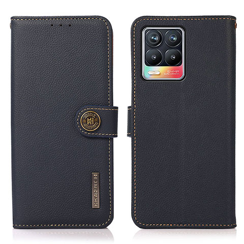 Coque Portefeuille Livre Cuir Etui Clapet B02H pour Realme 8 Pro Bleu