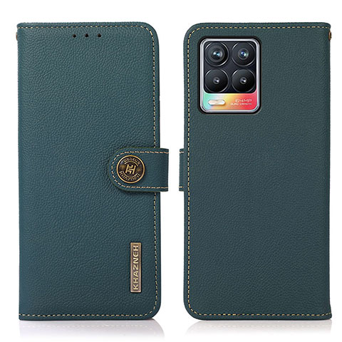 Coque Portefeuille Livre Cuir Etui Clapet B02H pour Realme 8 Pro Vert