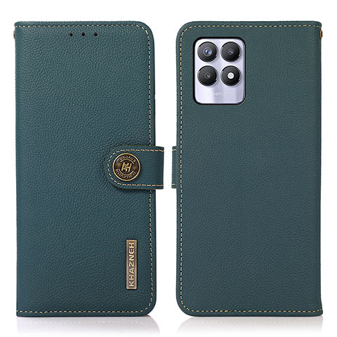 Coque Portefeuille Livre Cuir Etui Clapet B02H pour Realme 8i Vert