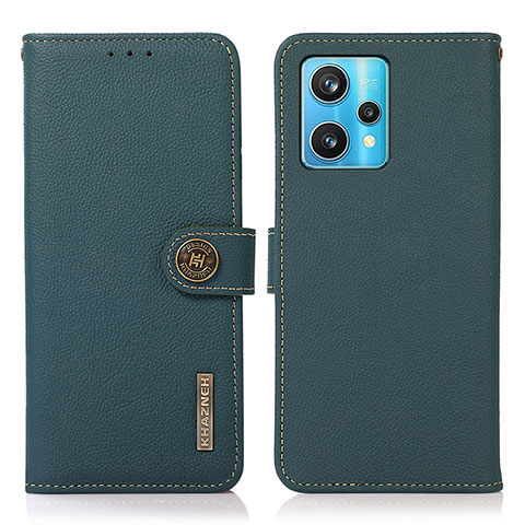 Coque Portefeuille Livre Cuir Etui Clapet B02H pour Realme 9 4G Vert