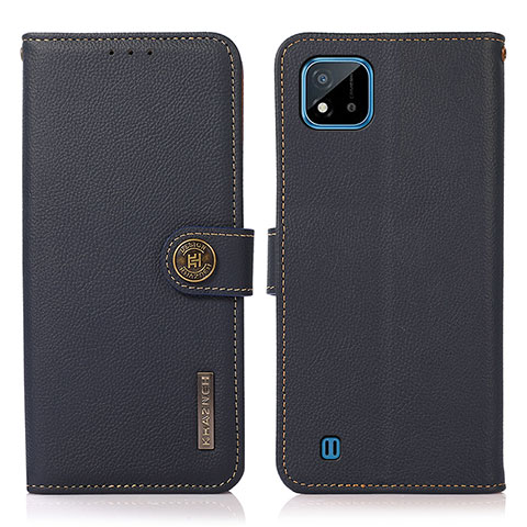 Coque Portefeuille Livre Cuir Etui Clapet B02H pour Realme C20 Bleu