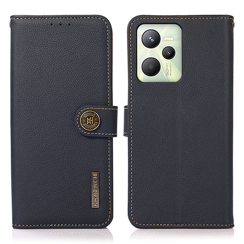 Coque Portefeuille Livre Cuir Etui Clapet B02H pour Realme C35 Bleu