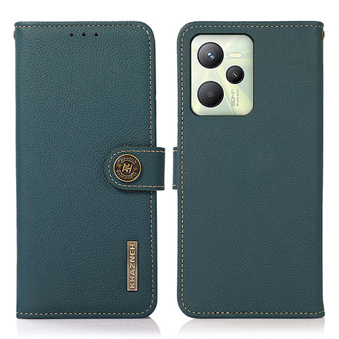 Coque Portefeuille Livre Cuir Etui Clapet B02H pour Realme C35 Vert