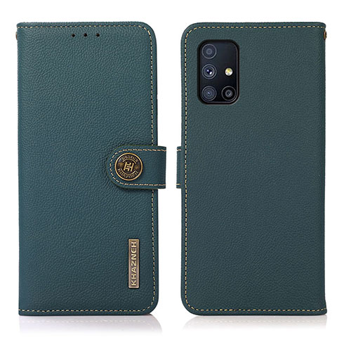 Coque Portefeuille Livre Cuir Etui Clapet B02H pour Samsung Galaxy M51 Vert