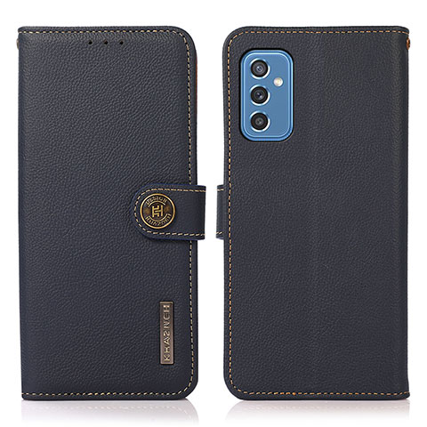 Coque Portefeuille Livre Cuir Etui Clapet B02H pour Samsung Galaxy M52 5G Bleu