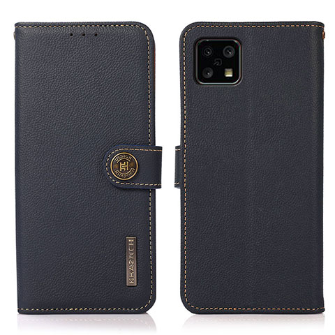 Coque Portefeuille Livre Cuir Etui Clapet B02H pour Sharp Aquos Sense4 Bleu