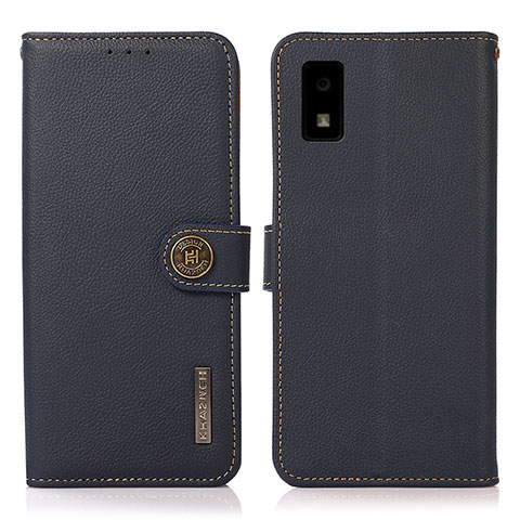 Coque Portefeuille Livre Cuir Etui Clapet B02H pour Sharp Aquos wish2 Bleu