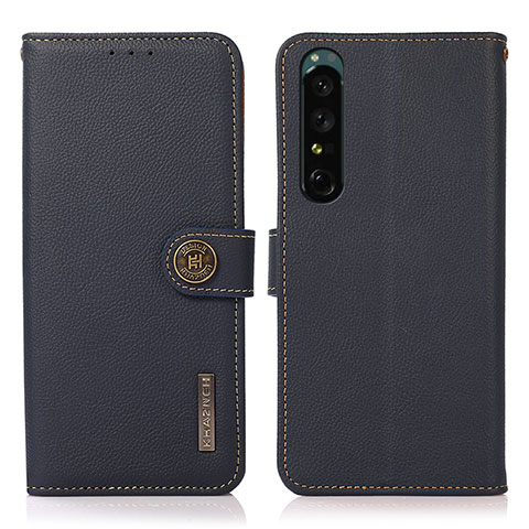 Coque Portefeuille Livre Cuir Etui Clapet B02H pour Sony Xperia 1 IV Bleu