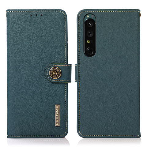 Coque Portefeuille Livre Cuir Etui Clapet B02H pour Sony Xperia 1 IV SO-51C Vert