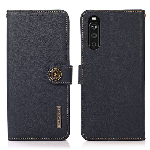 Coque Portefeuille Livre Cuir Etui Clapet B02H pour Sony Xperia 10 III Lite Bleu