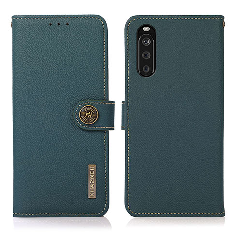 Coque Portefeuille Livre Cuir Etui Clapet B02H pour Sony Xperia 10 III SO-52B Vert