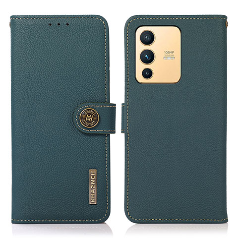 Coque Portefeuille Livre Cuir Etui Clapet B02H pour Vivo V23 5G Vert