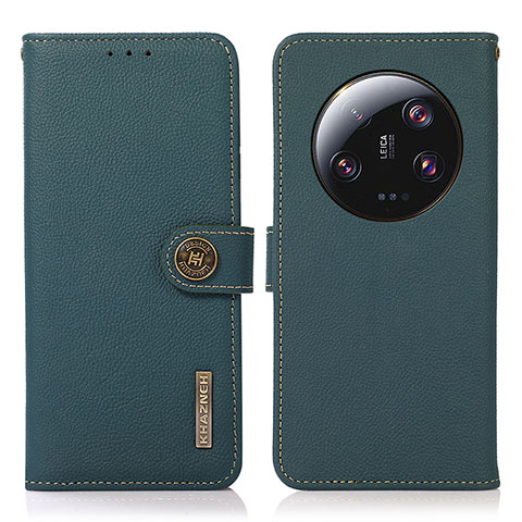 Coque Portefeuille Livre Cuir Etui Clapet B02H pour Xiaomi Mi 13 Ultra 5G Vert